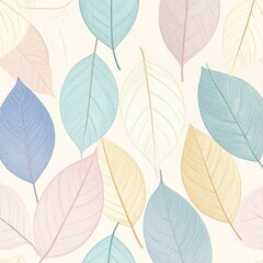 pastel leaves - a beautiful pattern for fabrics, various types of prints 6