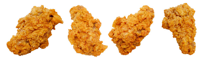 Crispy Fried Chicken Wings Isolated on White