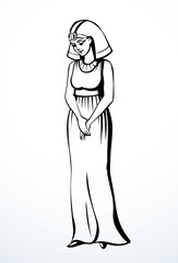 Vector drawing. Egyptian young woman