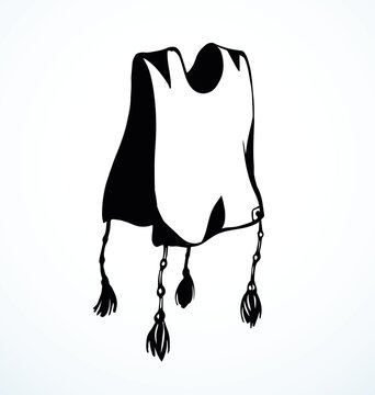 Vector drawing. Jewish clothing tzitzit