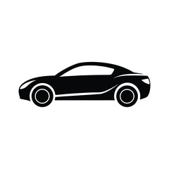 Sleek black sports car silhouette icon