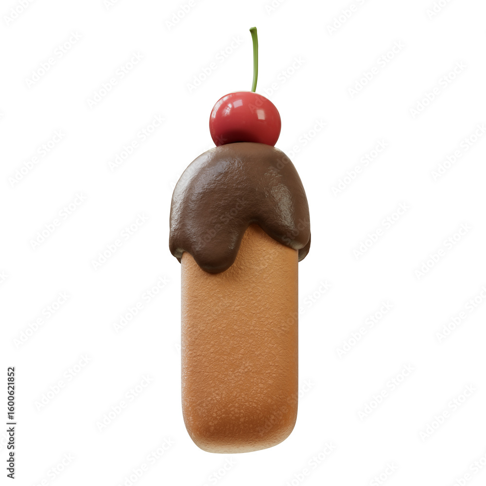 Fototapete 3d font.chocolate biscuit donut font concept. isometric alphabet. numbers and letters. 3d rendering 