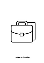 Line Art Illustration of a Closed Briefcase with Documents