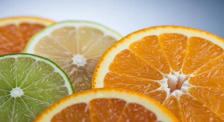 Fototapeta premium orange and lime on macro shoot