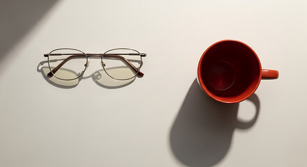 glasses and empty cup on a table