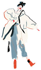 PNG Fashion girl illustration clothing style.