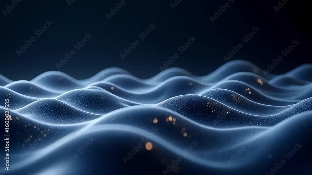 Poster abstract blue waves background animation loop for presentation and desktop wallpaper use case 1080p
