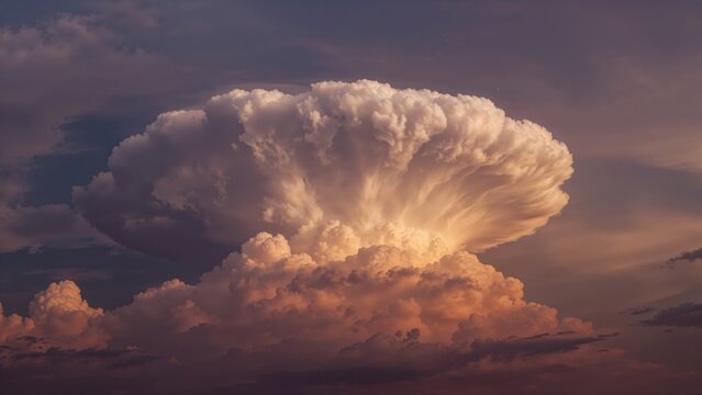 Mushroom cloud grows due to explosion