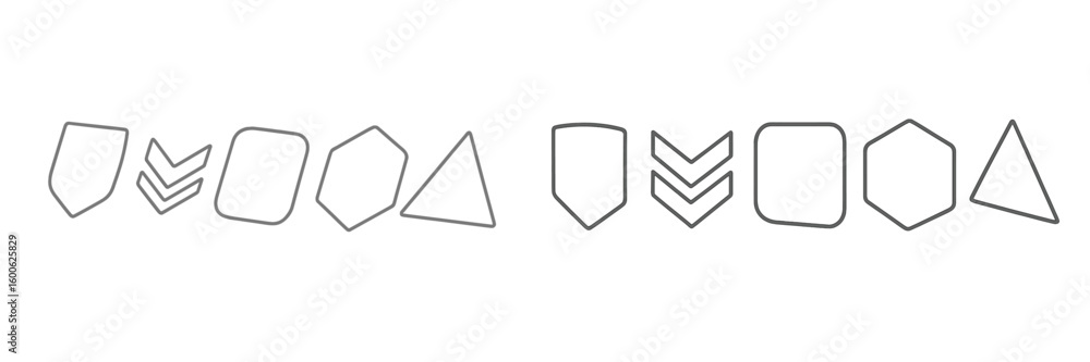 Aufkleber abstract shapes displayed in a sequence highlighting various geometric designs for artistic inspirat