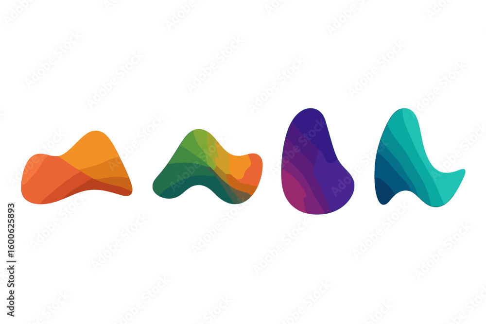 Poster colorful abstract shapes representing a modern artistic design suitable for digital backgrounds or b