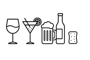 Various beverages featured on a minimalistic background for a refreshing experience at a social gathering