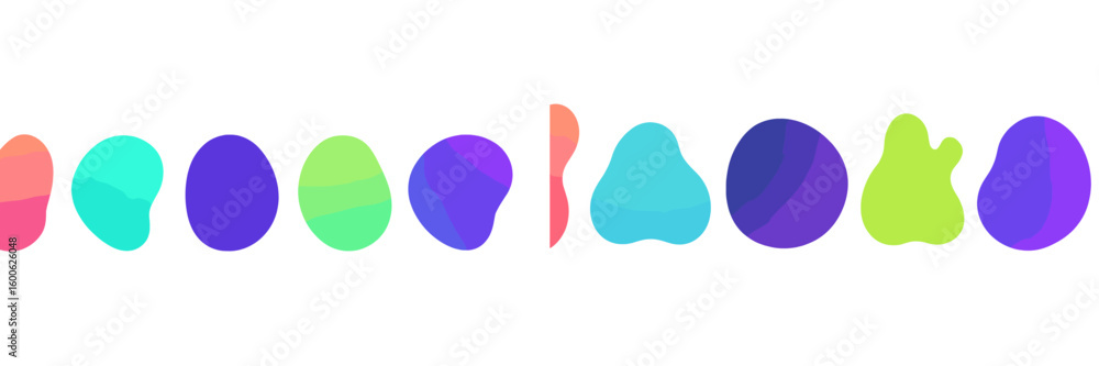 Poster colorful abstract shapes arranged in a vibrant pattern creating visual interest and adding aesthetic
