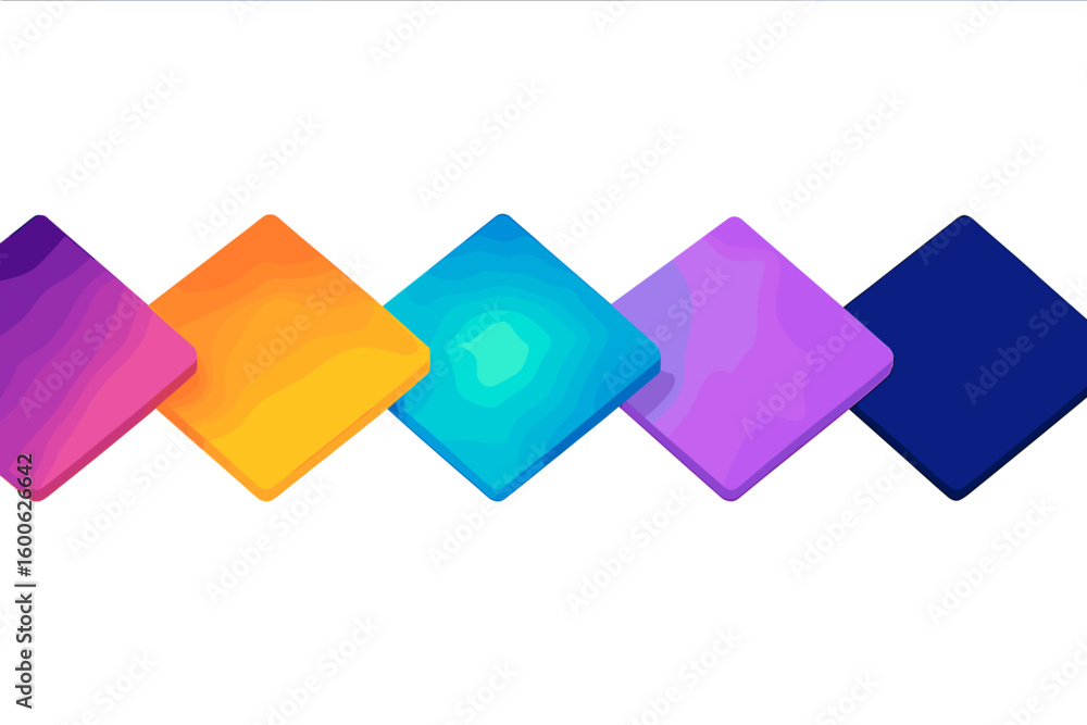 Aufkleber colorful geometric shapes arranged in a gradient pattern on a white background