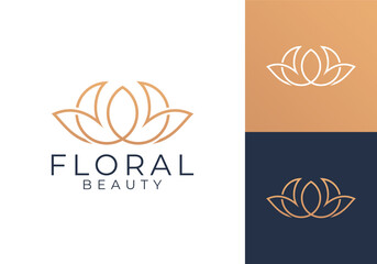 abstract flower lotus logo. spa beauty salon cosmetics design concept