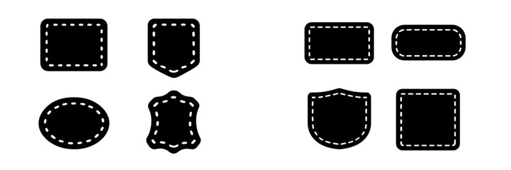 Variety of customizable blank patches in different shapes for personalizing clothing and accessories