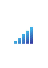 Ascending Blue Gradient Bar Graph:  Data Visualization of Growth and Progress