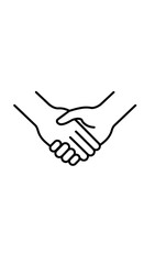 Fototapeta premium Simple Line Art of Two Hands Shaking in Agreement