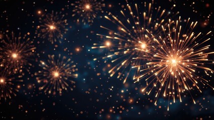 Fototapeta premium Holiday-themed backdrop featuring fireworks and ample copy space