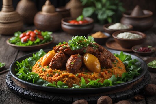 Lahma Bil Qara&rsquo;a - Egyptian Food: Indulge in the Rich Flavors of Lahma Bil Qara&rsquo;a, a Hearty Egyptian Dish Featuring Slow-Cooked Meat and Pumpkin, Enhanced with Bold Spices and Fresh Herbs.