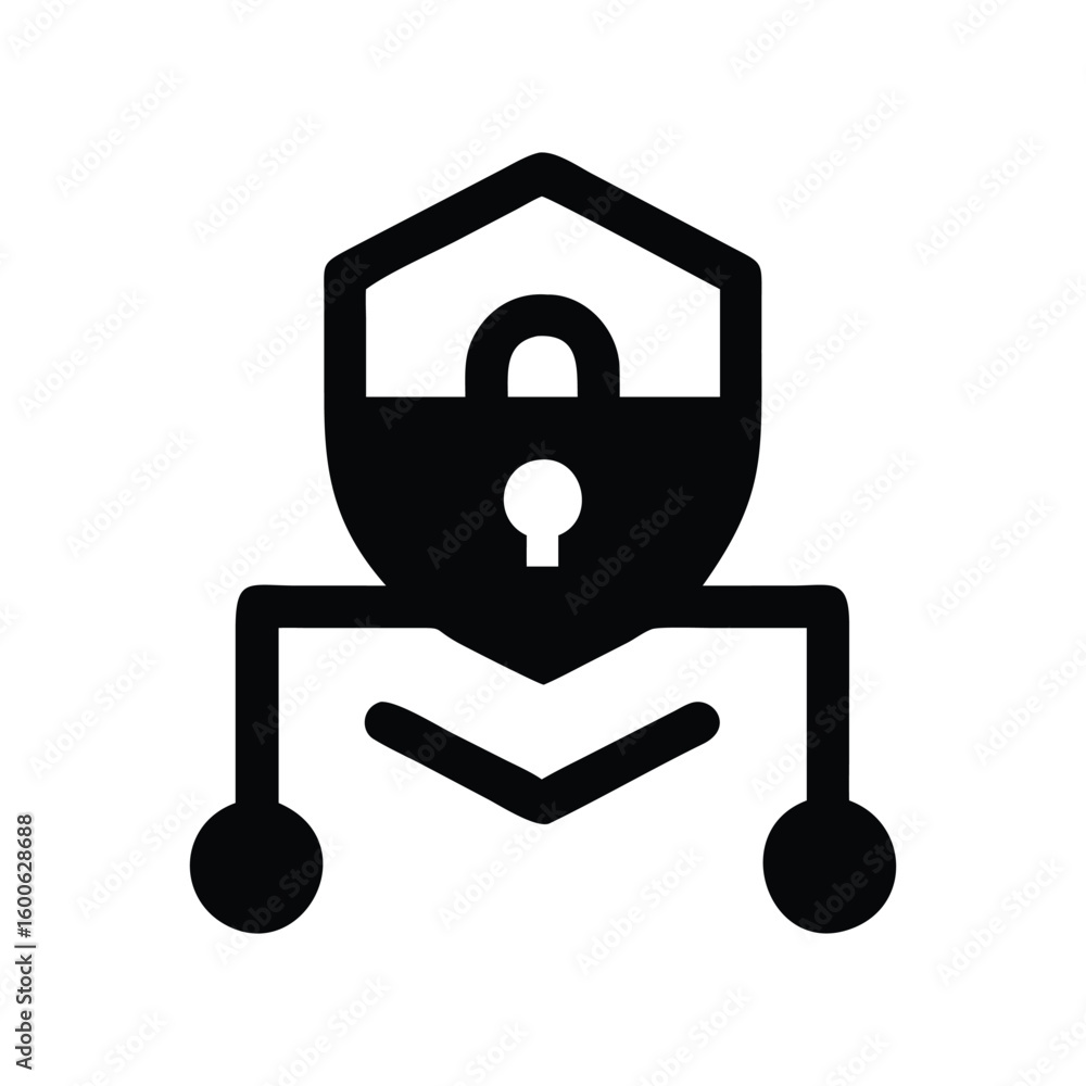 Poster secure network icon representing data security and connectivity