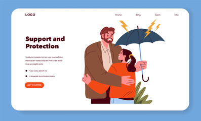 Fathers Day. Flat Vector Illustration