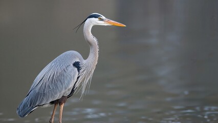 Fototapeta premium Silhouette of a majestic large wading bird
