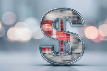 Chrome Dollar Symbol Global Economy Finance Banking Investment Profit Success