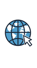 Global Connectivity Icon with Clickable Earth