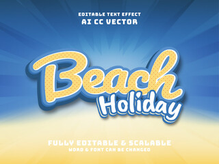 beach holyday 3d editable text effect with gradient sand and sea