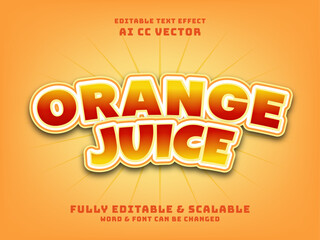 orange juice text effect with 3d style with fun font