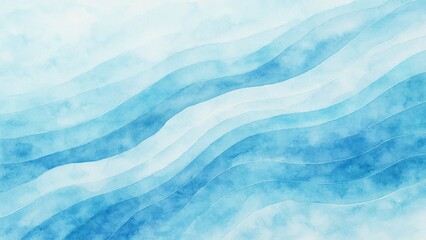 Watercolor Blue Wave Pattern Background