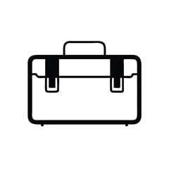A simple black line drawing displays a briefcase with a handle against a transparent backdrop
