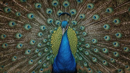 Obraz premium Stunning colorful bird showing its full feather spread