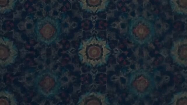 Abstract Teal and Burgundy Kaleidoscopic Pattern Seamless Texture