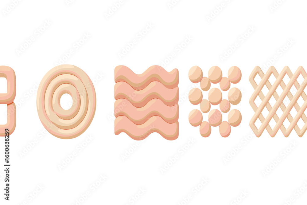 Poster colorful abstract design showcasing various shapes and textures in a minimalistic style