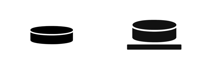 Two circular shapes with distinct designs shown side by side in a minimalist style for comparison