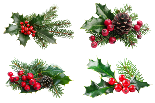 set of christmas elements