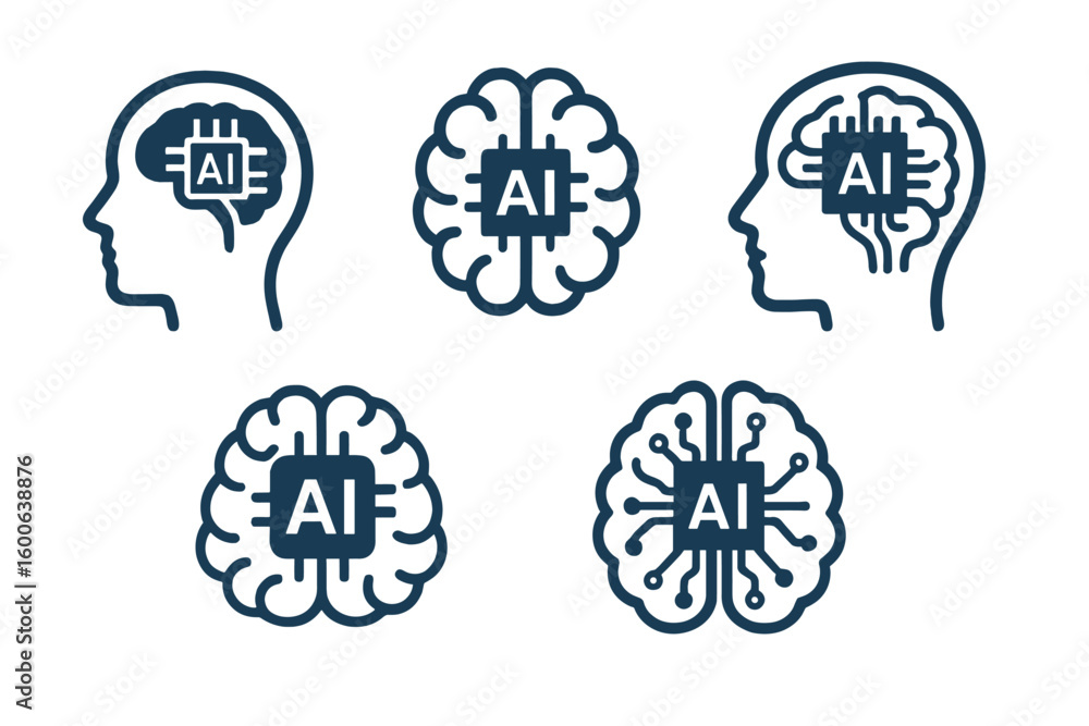 Poster exploring the integration of artificial intelligence in human cognition and technology