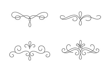 Decorative line art designs for invitations and creative projects in minimalist black style