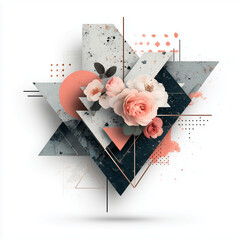 Floral and geometric heart design