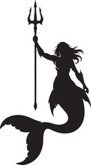 A  witch woman with flowing hair 