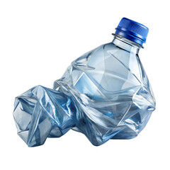 Used Crumpled Plastic Bottle Isolated on Transparent Background – Eco Friendly PNG Clipart