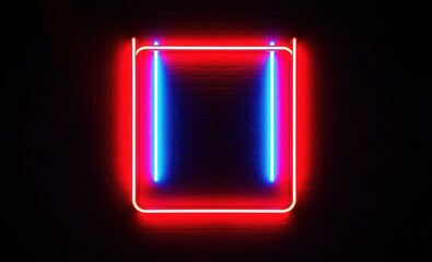 Neon lights against textured dark wall red and blue backlit vertical strips creating bold contrast vibrant urban scene perfect for modern designs Vibrant Rim Light technology vibrant background colorf