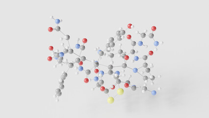 terlipressin molecule 3d, molecular structure, ball and stick model, structural chemical formula skeletal chemical vasoconstrictor