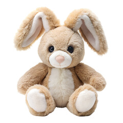 Adorable Plush Bunny Isolated on Transparent Background – Fluffy Stuffed Toy PNG Clipart