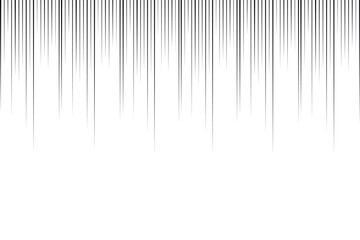 Black radial comics style lines, Straight Vertical Lines, isolated on white background. Speed abstract. Vector illustration