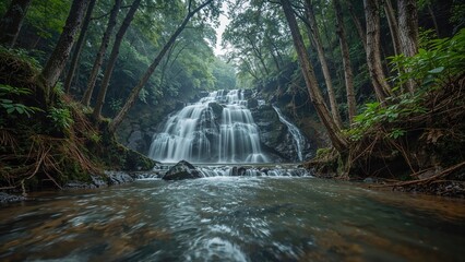 Obraz premium Long duration photograph of waterfall movement