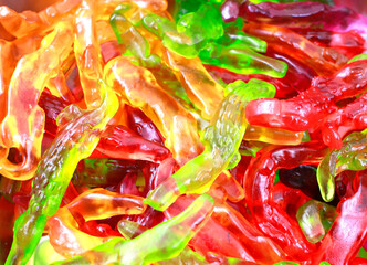 Gummy candy.Top view. Jelly candy.