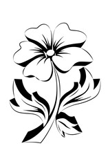 Beautiful 3D flower design concept of digital art isolated on white background - vector illustration