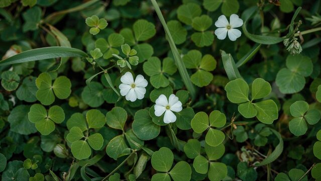Pale green backdrop featuring Common wood-sorrel